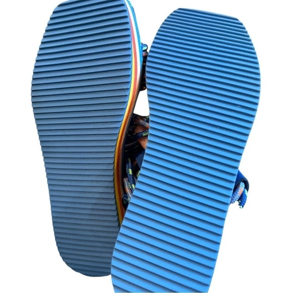 FARM RIO‎ Blue Macaw Platform Sandal 11 - Picture 4 of 7